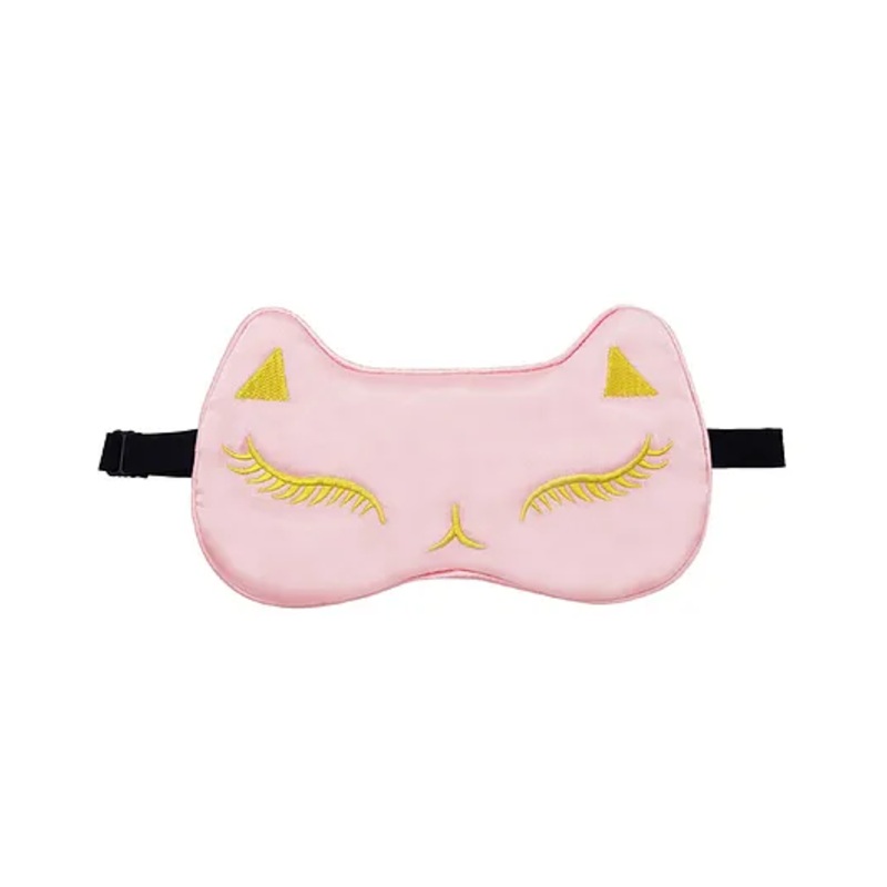 Jenna Silk Feline Face Sleeping Eye Mask - Baby Pink