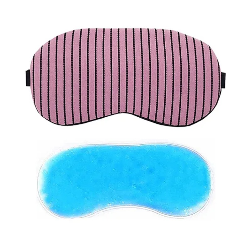 Jenna Sleeping Eye Mask With Cooling Gel MultiLine Print - Pink