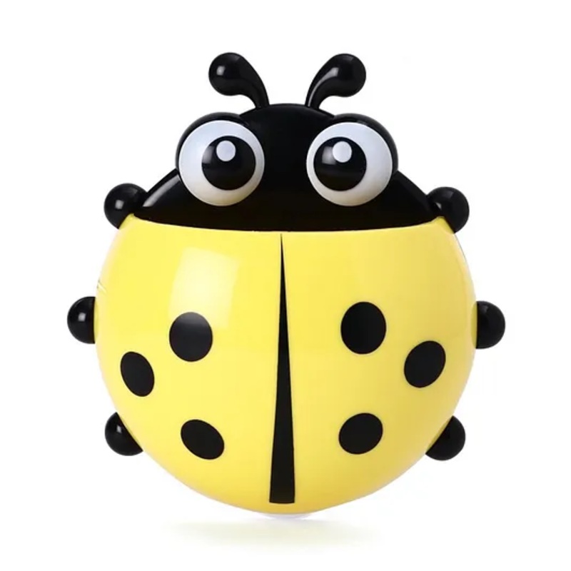 Ladybug Shaped Toothbrush Holder - Yellow