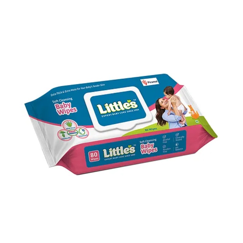 Little's Soft Cleansing Baby Wipes with Lid Pack - 80 Pieces