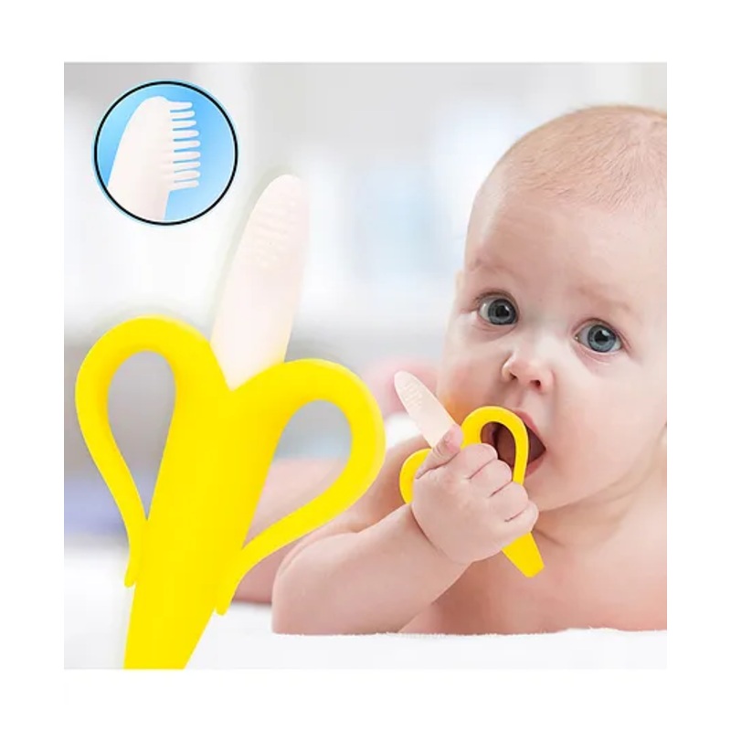 Mastela Silicone Banana Shaped Teething Toothbrush - Yellow