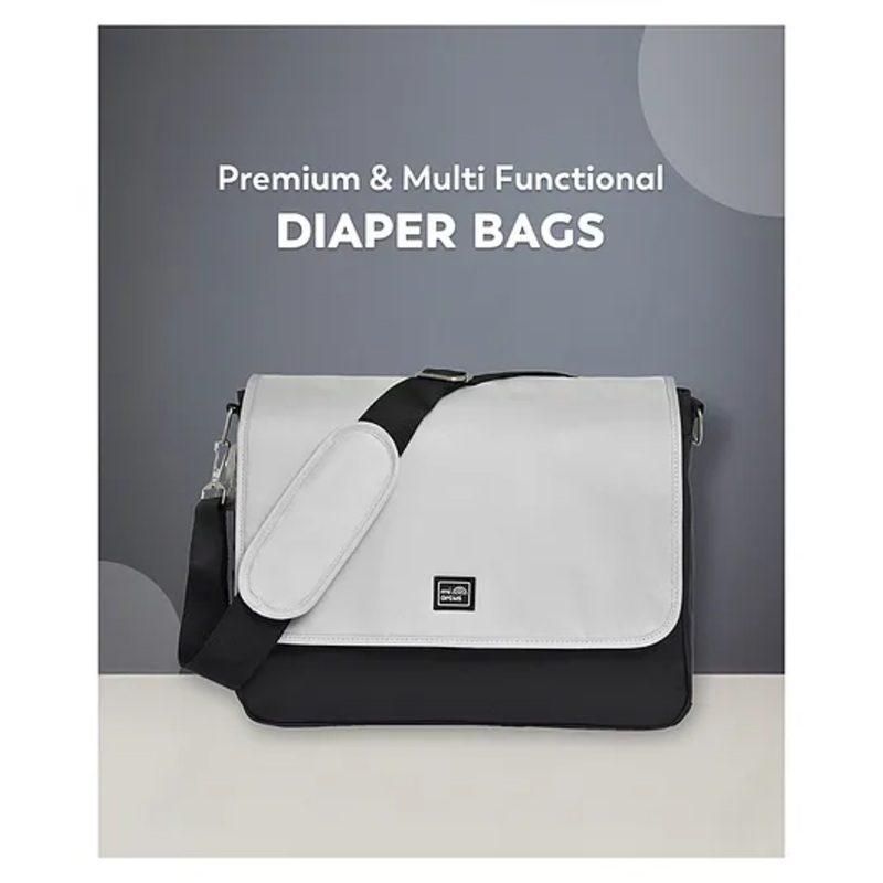 Mi Arcus Diaper Bag with Diaper Changing Sheet & One Wet Bags for Multipurpose, Travel for Mom and Dad- Light Grey