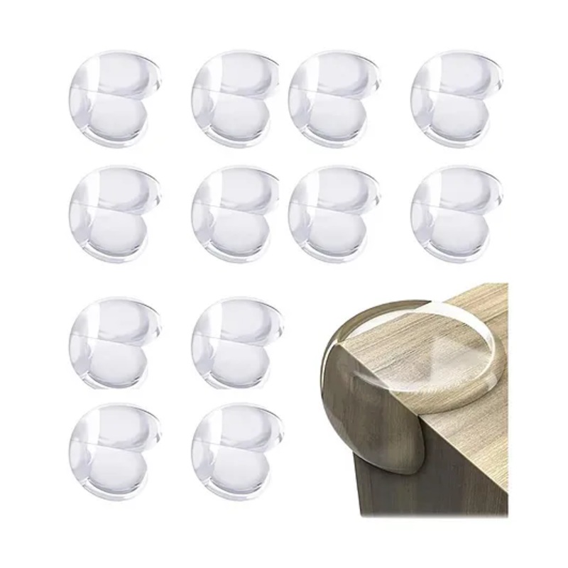 Nexbie Corner Protectors, 12 Pack Clear Table Edge Guards, Transparent PVC Safety Round Cushions