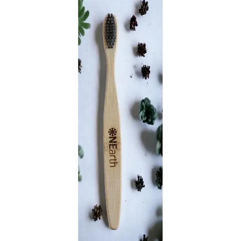 On Earth Bamboo Toothbrush - Pack of 2 Charcoal