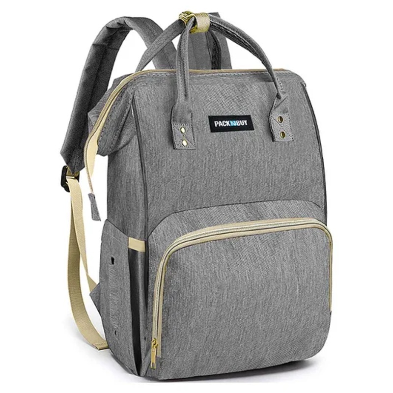 PACKNBUY Baby Diaper Bag Classic Backpack Style for Travel and Storage - Grey