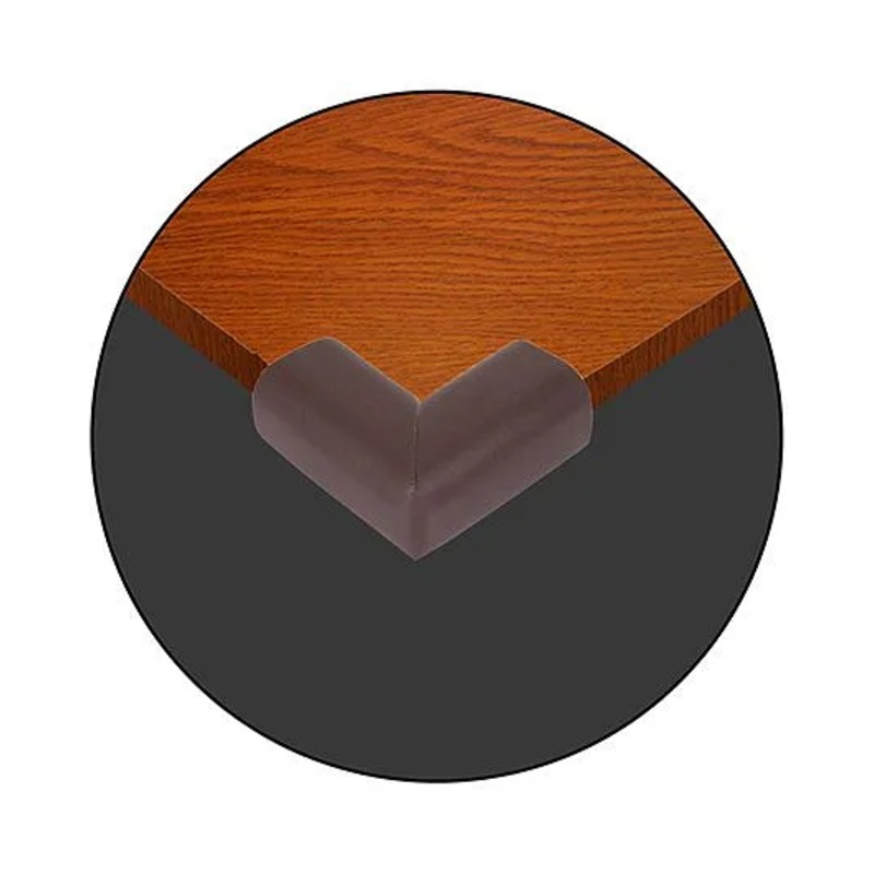 Safe-O-Kid Corner Guard Cushions L-Shaped Large Size Pack of 12 - Brown Texture