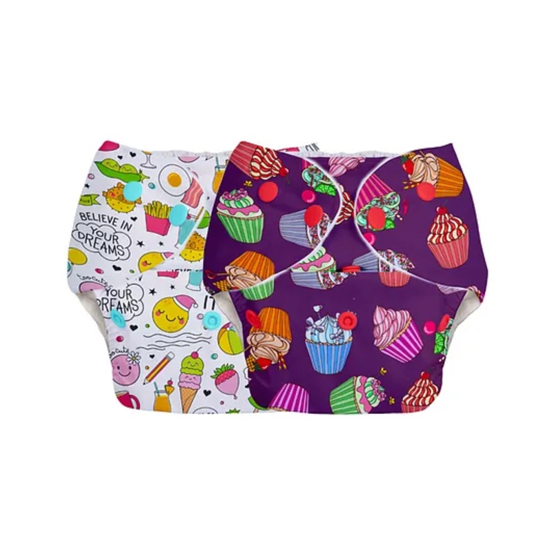 SuperBottoms BASIC Reusable Cloth Diaper for babies 0-3 Years | Freesize Adjustable, Washable and Reusable Cloth Diaper for babies | Outer Shell only | (No inserts included) - Pack of 2