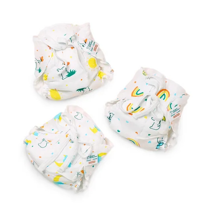 SuperBottoms Premium Muslin DryFeel Langot for 0 - 9M Babies - Bummy Land | Pack of 3 | 5-10kg
