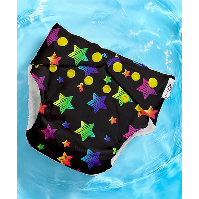 SuperBottoms Swimming Diapers for Babies & Toddlers - Washable, Reusable & Adjustable Swim Diapers | Rainbow Twinkles