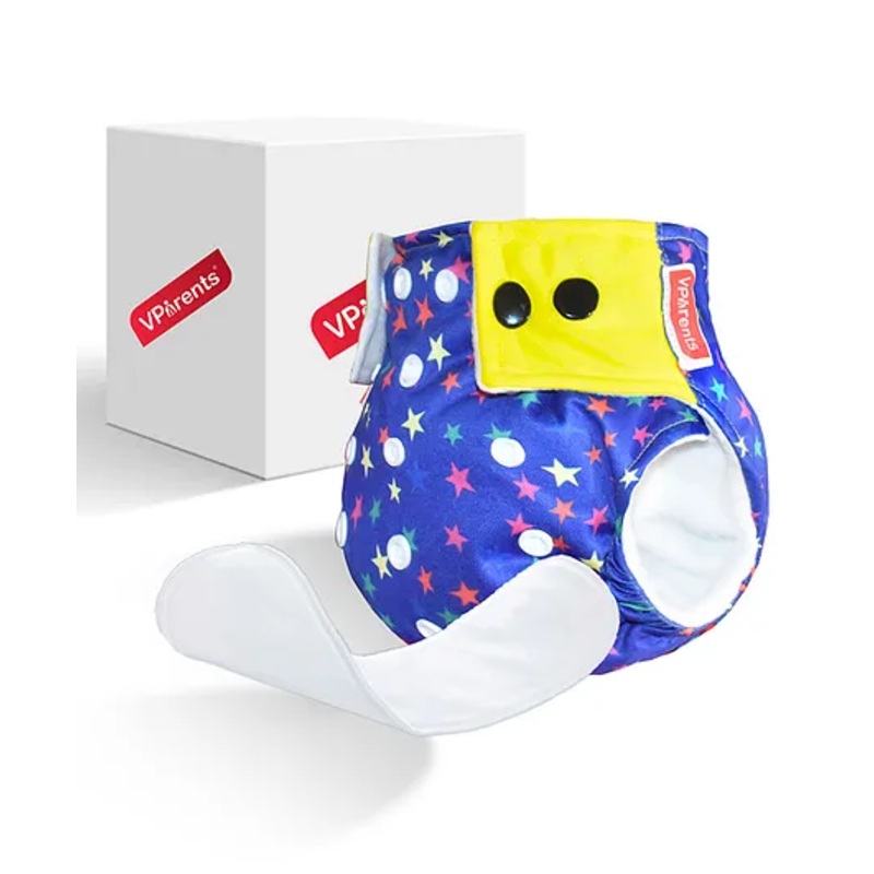 VParents Reusable and Adjustable Cloth Diapers with Ultra Absorbent Insert - Dark Blue