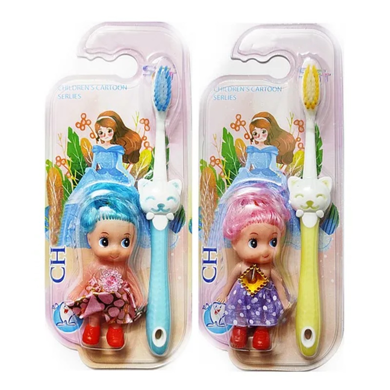 Yunicorn Max YMX 528 Toothbrush with Little Doll Toy Pack of 2 (Color May Vary)