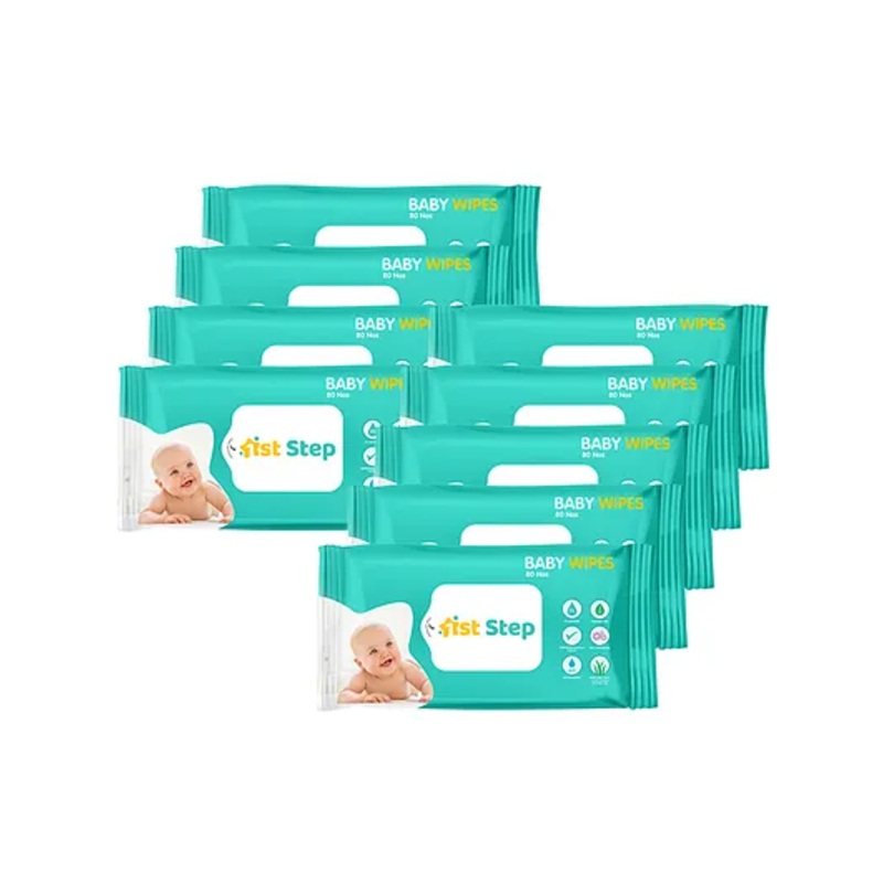 1st Step Baby Wet Wipes Enriched and Aloe Vera and Jojoba Oil 72 Wipes Pack of 9 - 720 Wipes