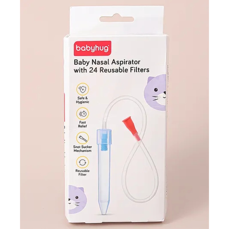 Babyhug Baby Nasal Aspirator With 24 Sponge Filters  - Blue