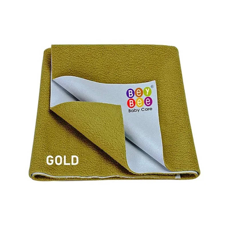 BeyBee Cotton Baby Bed Protecting Mat (Golden, Small)
