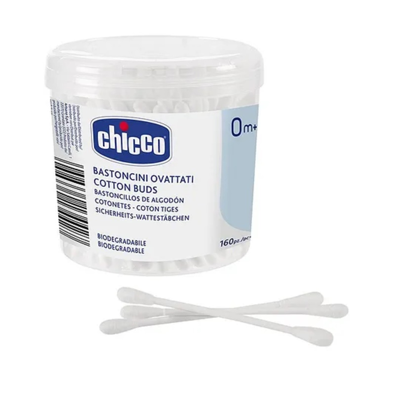 Chicco Cotton Buds with Ear Drum Protection - 160 Pieces