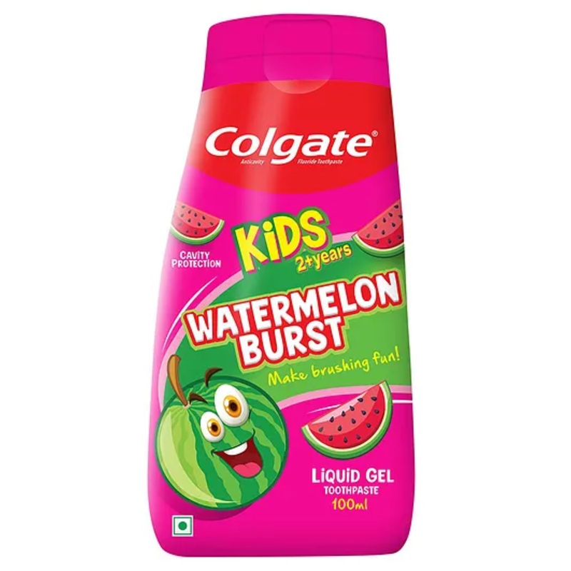 Colgate Baby Kids Fun Squeeze Toothpaste Yummy Watermelon Flavour Easy Grip - 100 ml