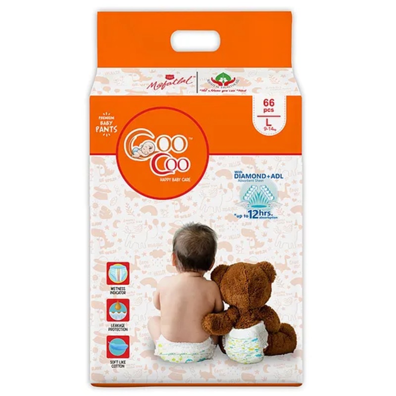 Coo Coo Baby Pullup Diaper Pants - L (66 Pieces)