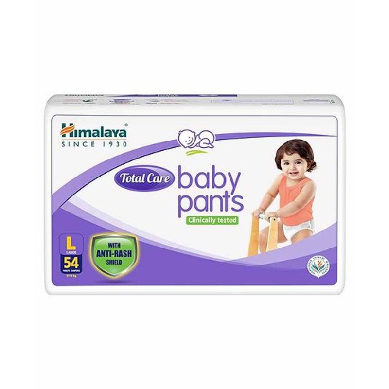 Himalaya Total Care Baby Pants Diapers With Anti-Rash Shield Large - 54 Pieces