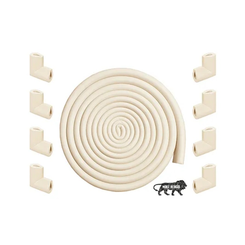 Kids Station Edge & Corner Guards Combo for Baby Safety  5m U-Shape Edge Protector + 8 Corner Guards  (Beige)