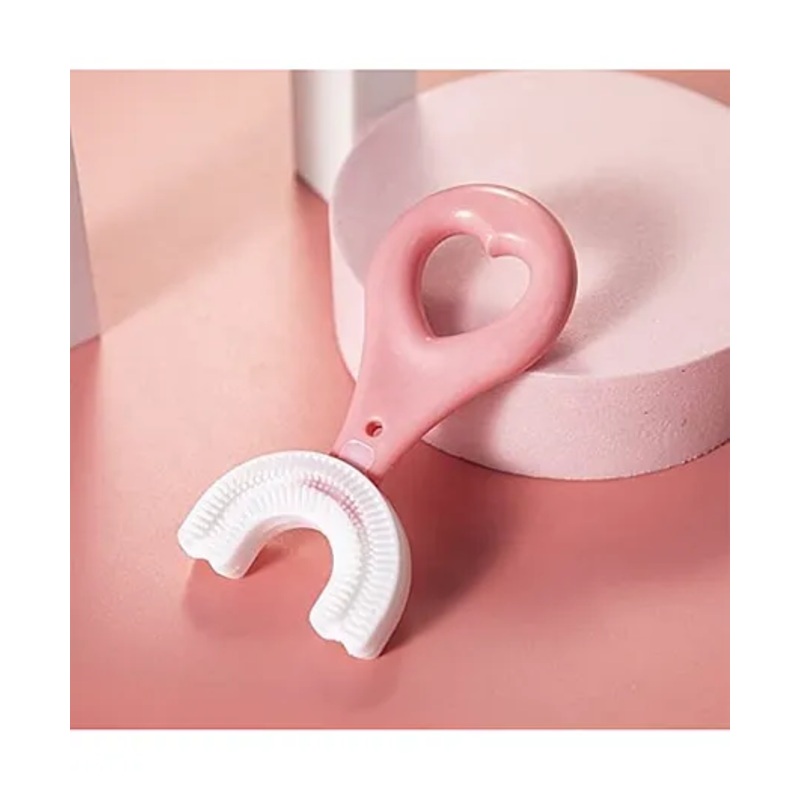 MIHAR ESSENTIALS U Shaped Silicone Toothbrush - Pink