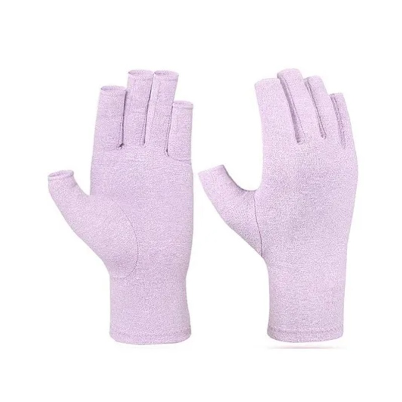 MOMISY Arthritis Finger Less Compression Small Gloves - Purple, S