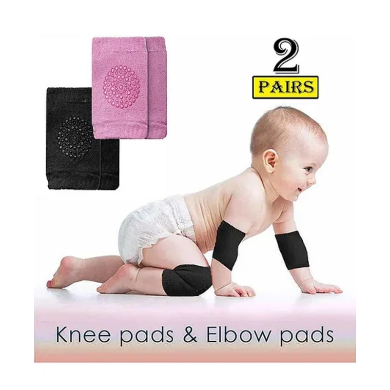 NeonateCare Anti Slip Padded Baby Knee Pad (Pack of 2 ) - multicolor
