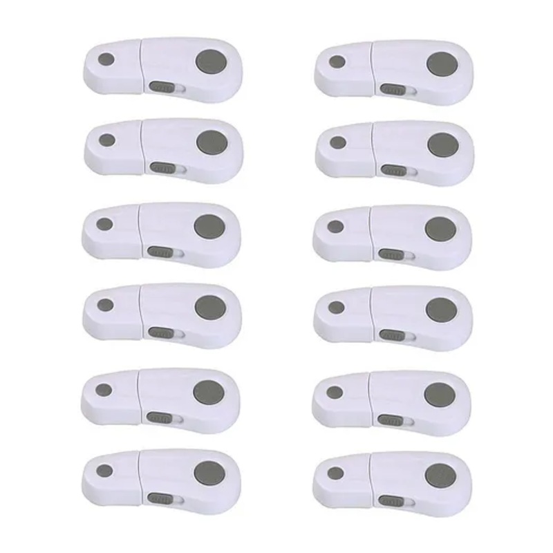 Safe-O-Kid Child Safety Cabinet Lock Pack Of 12 - White