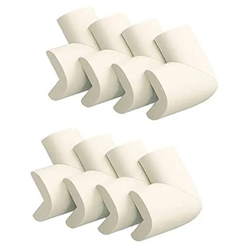 Safe-O-Kid L-Shaped Small Corner Cushions Pack Of 8 - White