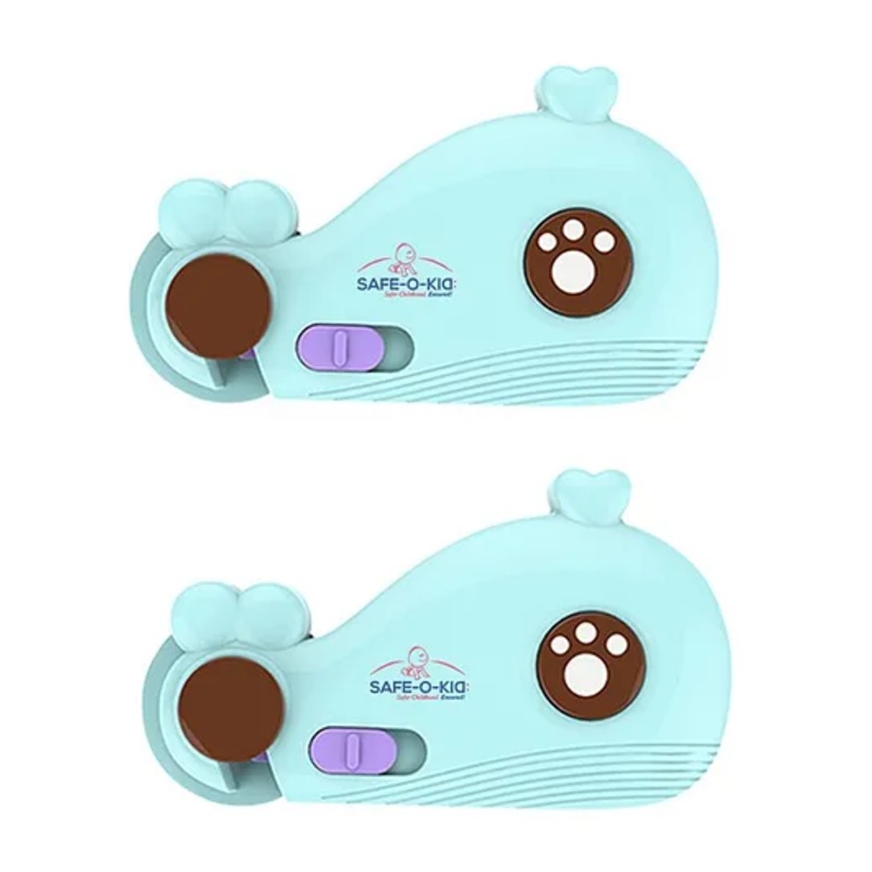 Safe-O-Kid- Whale Shaped Door Lock Pack of 2 - Blue