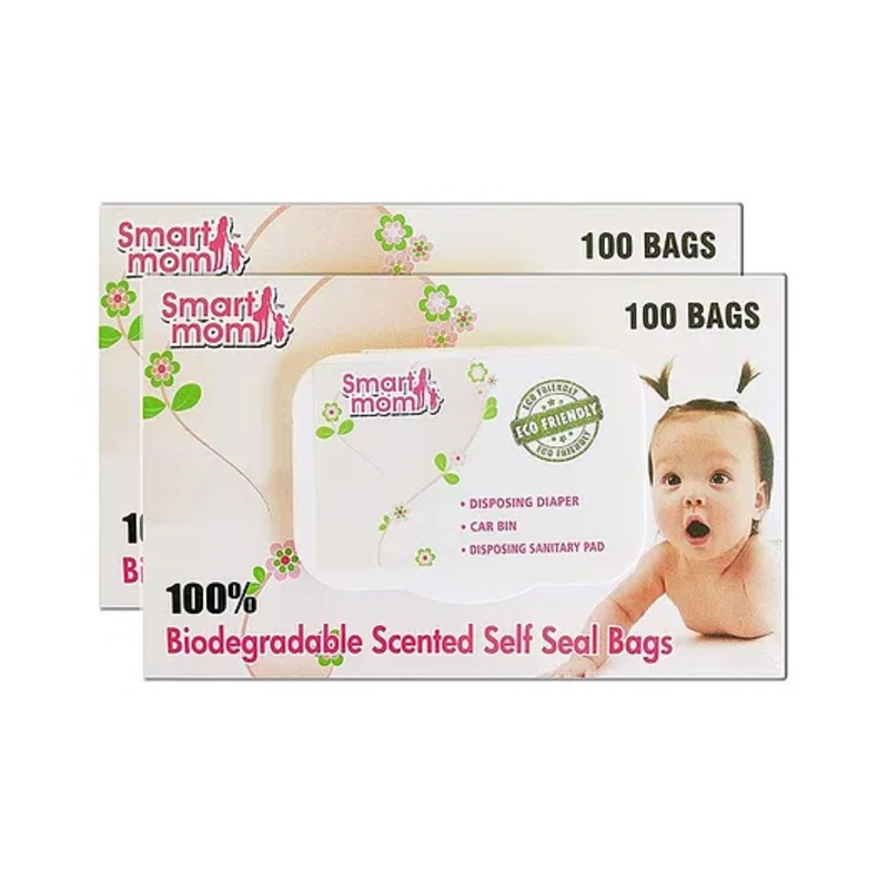 SafeMyles Smart Mom Scented Compostable Diaper Dispose Bags Pack of 200 - White