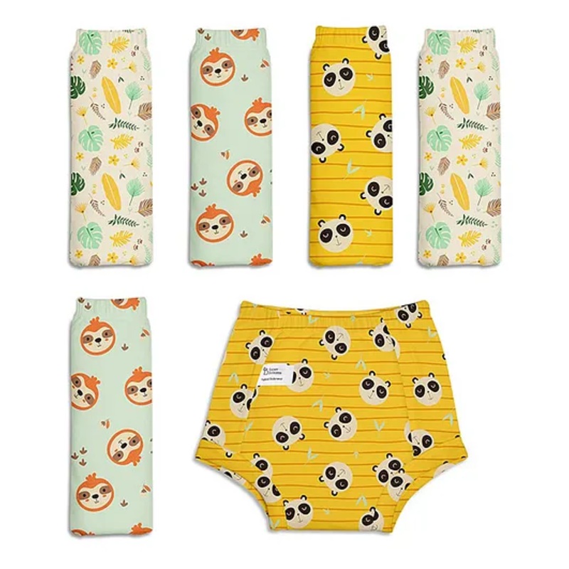 SuperBottoms Padded Underwear for 3-4Y Babies | Potty Training Pants for Mess-Free Diaper-Free Time | Jungle Jam (Old Version)| Pack of 6