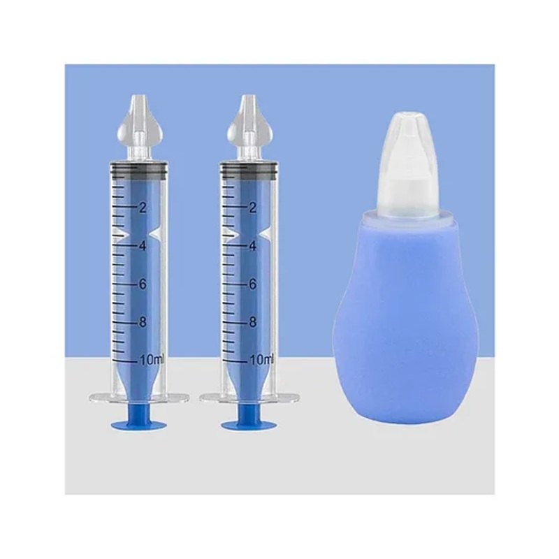The Cheeky Kidzz Baby Pressure Nasal Syringe Nose Suction With Nasal Aspirator For Babies BPA Free (Blue)