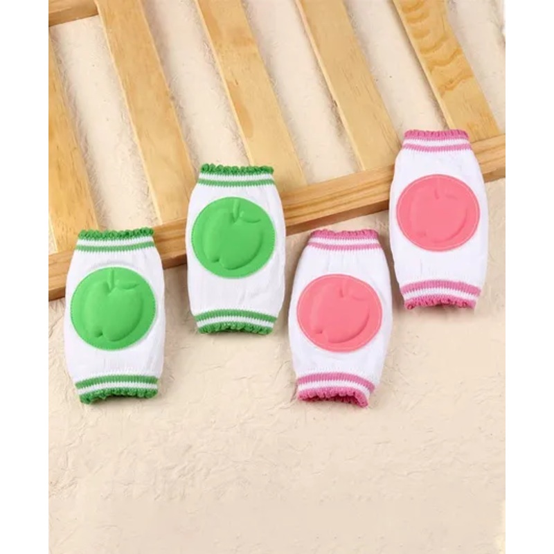 Baby Apple Elbow & Knee Pads Set of 2 Pairs - Pink Green