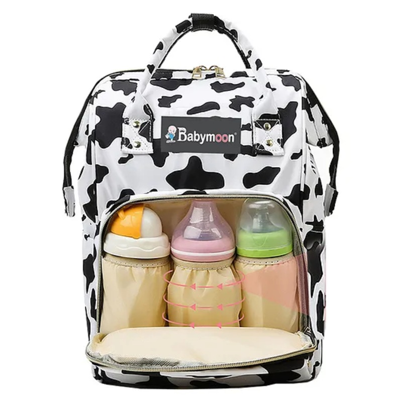 Babymoon Multifunction Backpack Style Maternity Multi Print Diaper Bag - Black & White