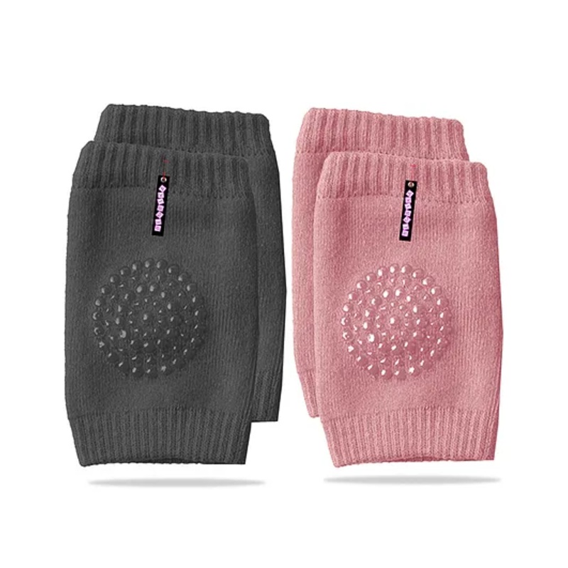 Bembika Anti Slip Baby Knee Pads Pack of 1 Pair - Pink Grey