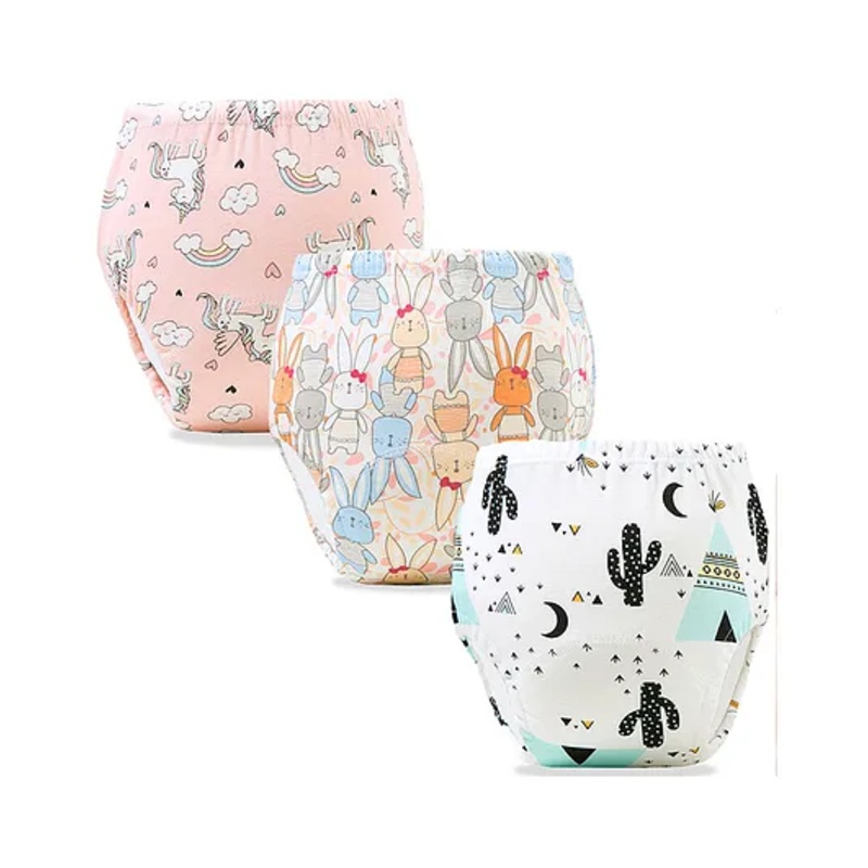 Bembika Babies Cotton Potty Training Pants Printed Design Pack 3 L Size - Multicolor