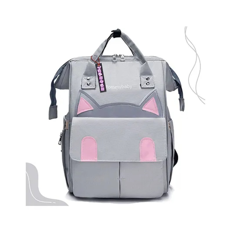 Bembika Multipurpose Backpack Style Diaper Bag - Kitten Grey