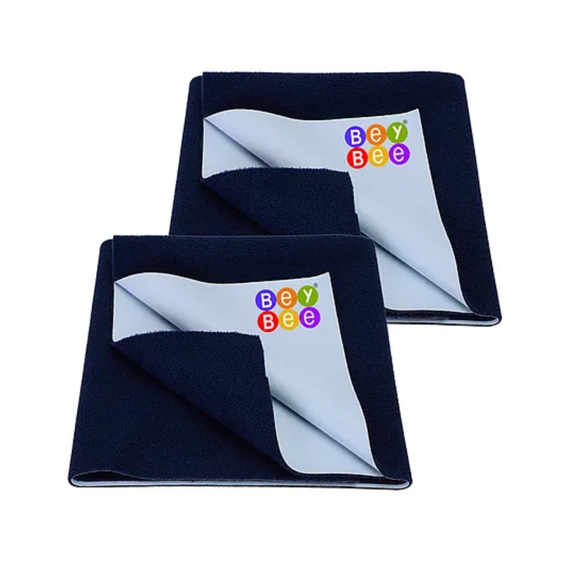 Bey Bee Cotton Baby Bed Protecting Mat Large Size Pack Of 2 - Dark Blue