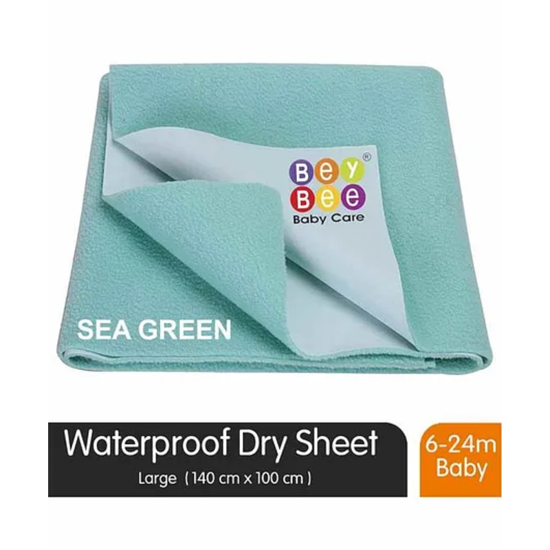 BeyBee Waterproof Baby Bed Protector Dry Sheet Large - Sea Blue