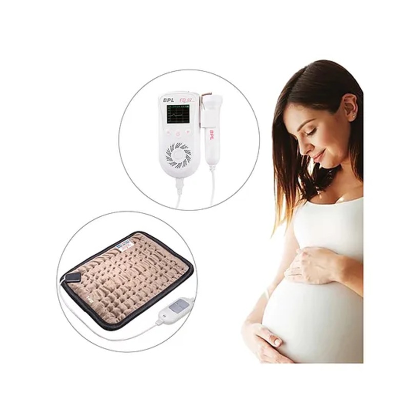 BPL Medical Technologies Pre-Pregnancy Combo - FD-02 Fetal Doppler + Orthopaedic Electric Heating Belt - XL