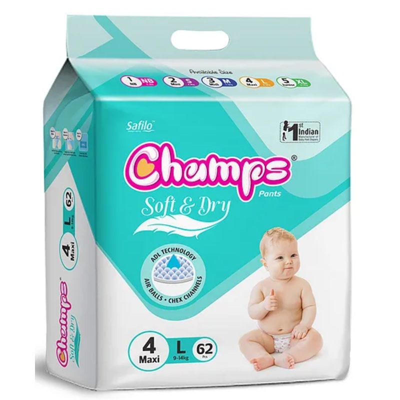 Champs Soft & Dry Diaper Pants Large Size - 62 Pieces