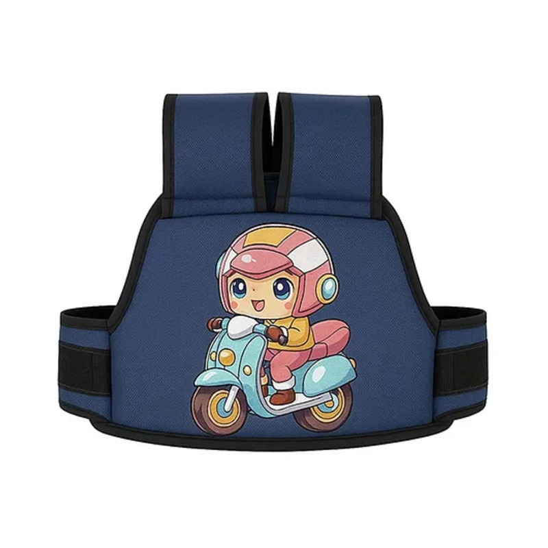 Chinmay Kids Safety Belt for Two Wheeler with Reflective Strips Adjustable Safety Harness - Aqua Blue