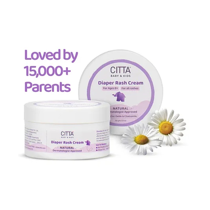 CITTA Diaper Rash Cream-Relief from Rashes & Redness-Natural-Soothing Chamomile-Dermatologist Tested-50g