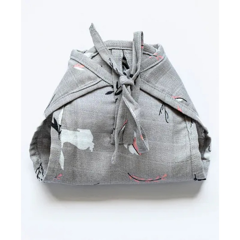 Cocoon Care Unisex Bamboo Muslin Grey cloth nappy with extra padding for Baby 0 To 6 Months