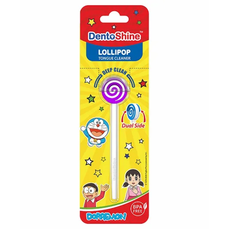 DentoShine Doraemon Lollipop Tongue Cleaner (Color May Vary)