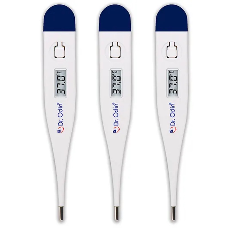 Dr. Odin ODT 101 Digital Thermometer for Precise Temperature Monitoring in Celsius & Fahrenheit - Fast, Accurate, Water Resistant & Family-Friendly (White & Blue)-pack of 2