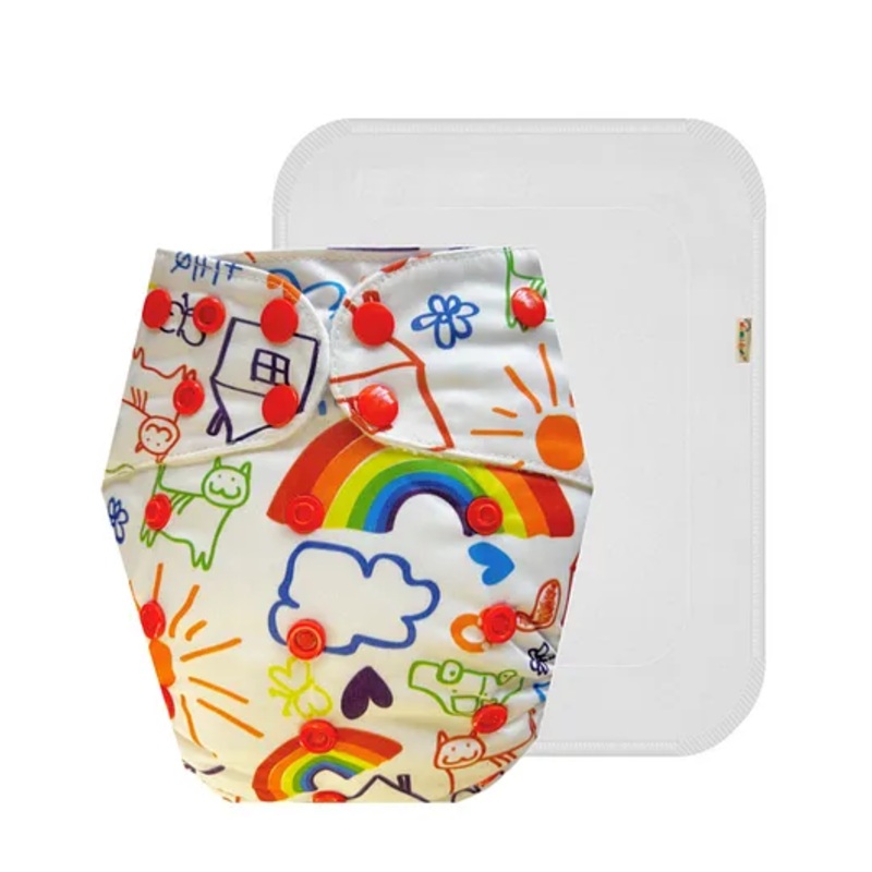 Dumbledo Cloth Diaper Eco-Friendly Reusable Adjustable Free Size Leak Proof Quick Dry Without Insert Pack of 1 - White