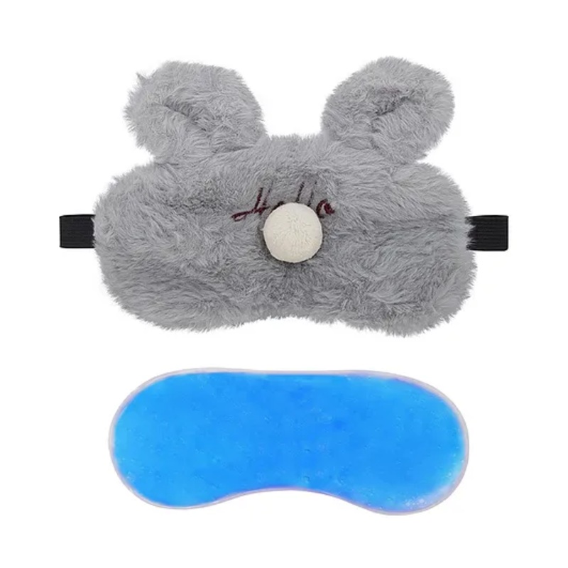Jenna Fur Hello Grey Cute Sleeping Eye Mask With Cooling Gel - Grey
