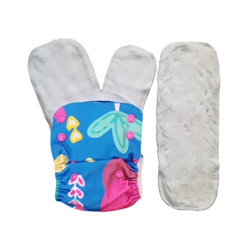 Kindermum Random Jungle Nano Pro Aio Cloth Diaper With 2 Organic Inserts And Power Booster - Multicolor