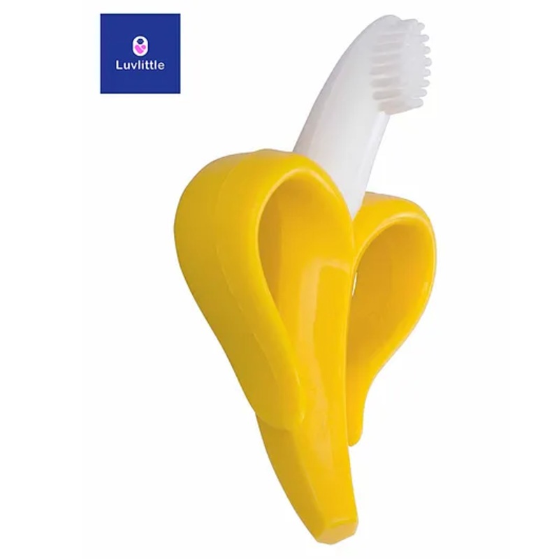 Luvlittle Banana Shaped Teething Toothbrush - Yellow White